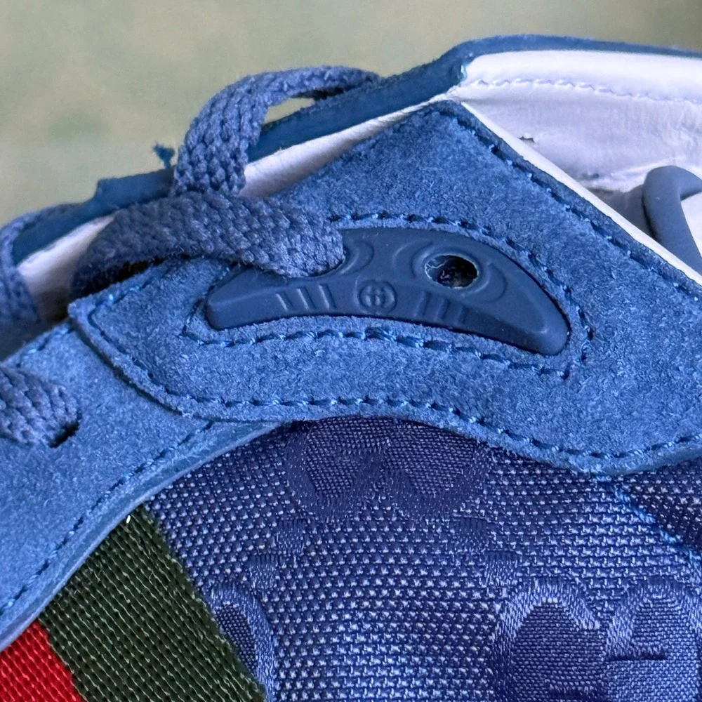 GUCCI 832461 Men's Canvas Blue GG Re-Motion sneaker, Size UK 9‎
